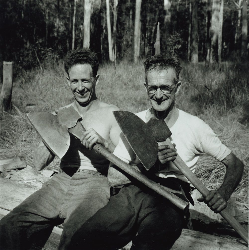 Broadaxe Men, Telegraph Point, New South Wales, 1955