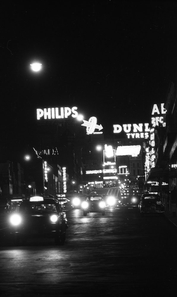 William Street Sydney at night c. 1962 William Street Sydney at night c. 1962
